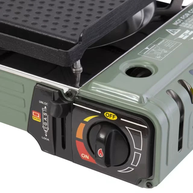 Portable Butane Camping Stove Tabletop Hotplate Gas BBQ Cooker Non Stick Plate