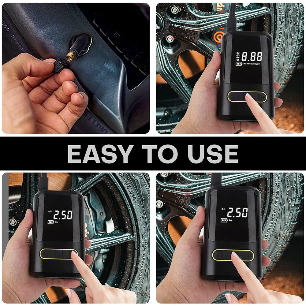 Cordless Car Air Pump Compressor Digital Tyre Inflator Electric Portable Pump