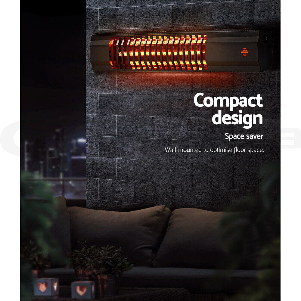 Devanti Electric Strip Heater Infrared Radiant Heaters Reamote Control 2000W