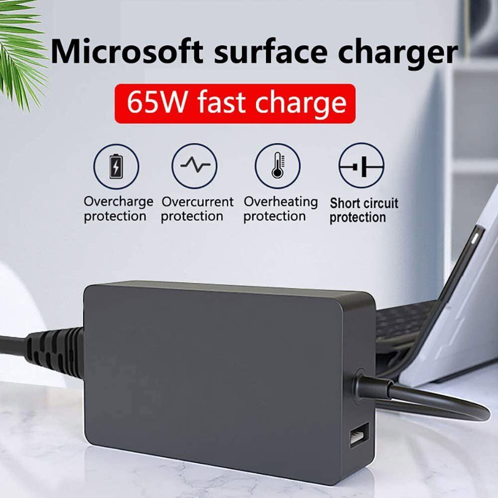 65W Power Supply Charger for Microsoft Surface Book Pro 3 4 5 6 7