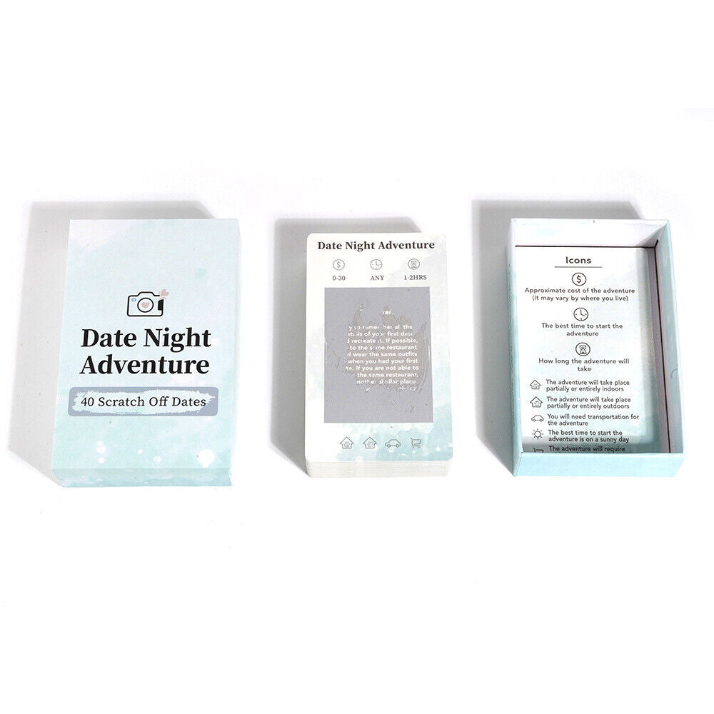 Date Night Adventure 40 Ideas Card Games for Couples Scratch off Card Board Game