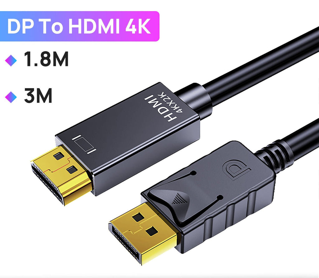 Displayport DP to HDMI Cable Male to Male HD 4K 1080P High Speed Display Port