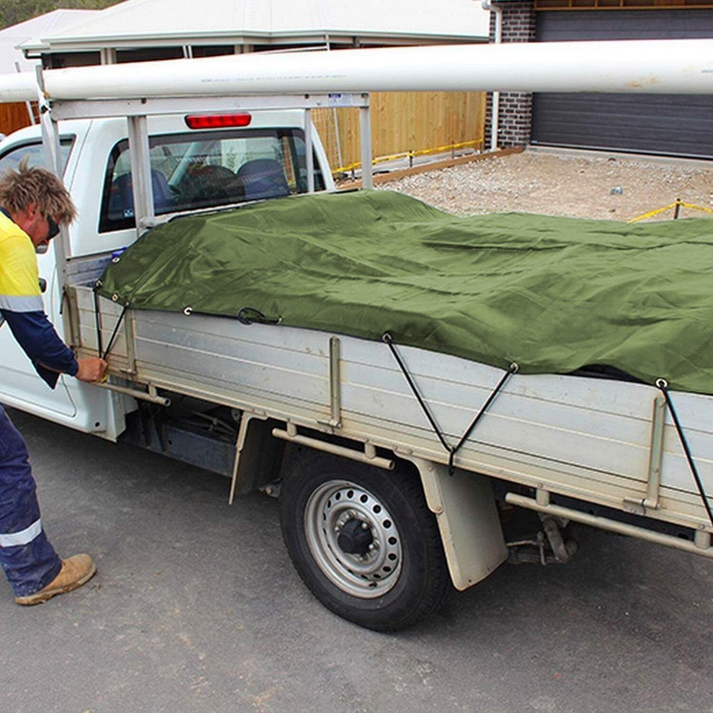 3 Sizes Heavy Duty Canvas Tarp Waterproof Tarpaulin Sun Blocked Dustproof Army