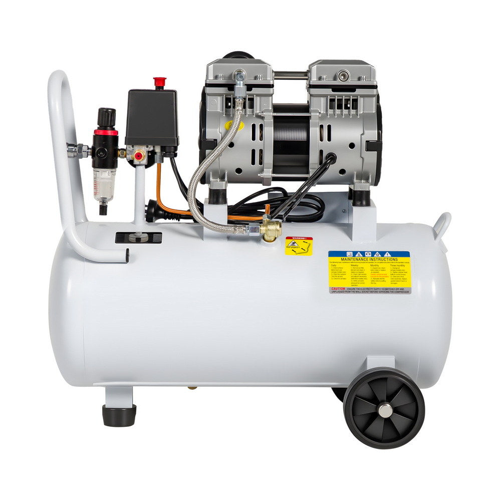Giantz 30L Air Compressor Quiet 0.75HP Oil-Free Portable Tyre Inflator 40L/Min