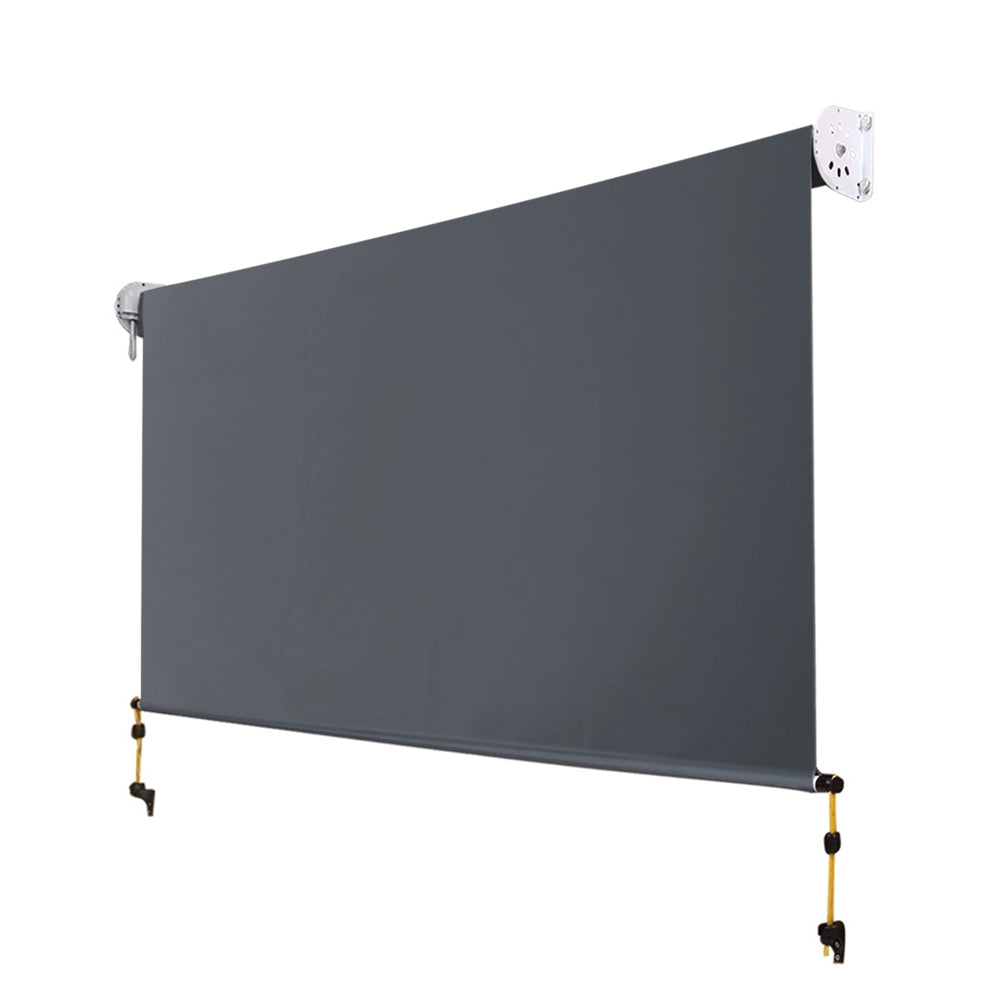 Instahut 1.5X2.5M Outdoor Blinds Awning Roll Down Canopy Retractable Outdoor Blinds Window Shade Grey