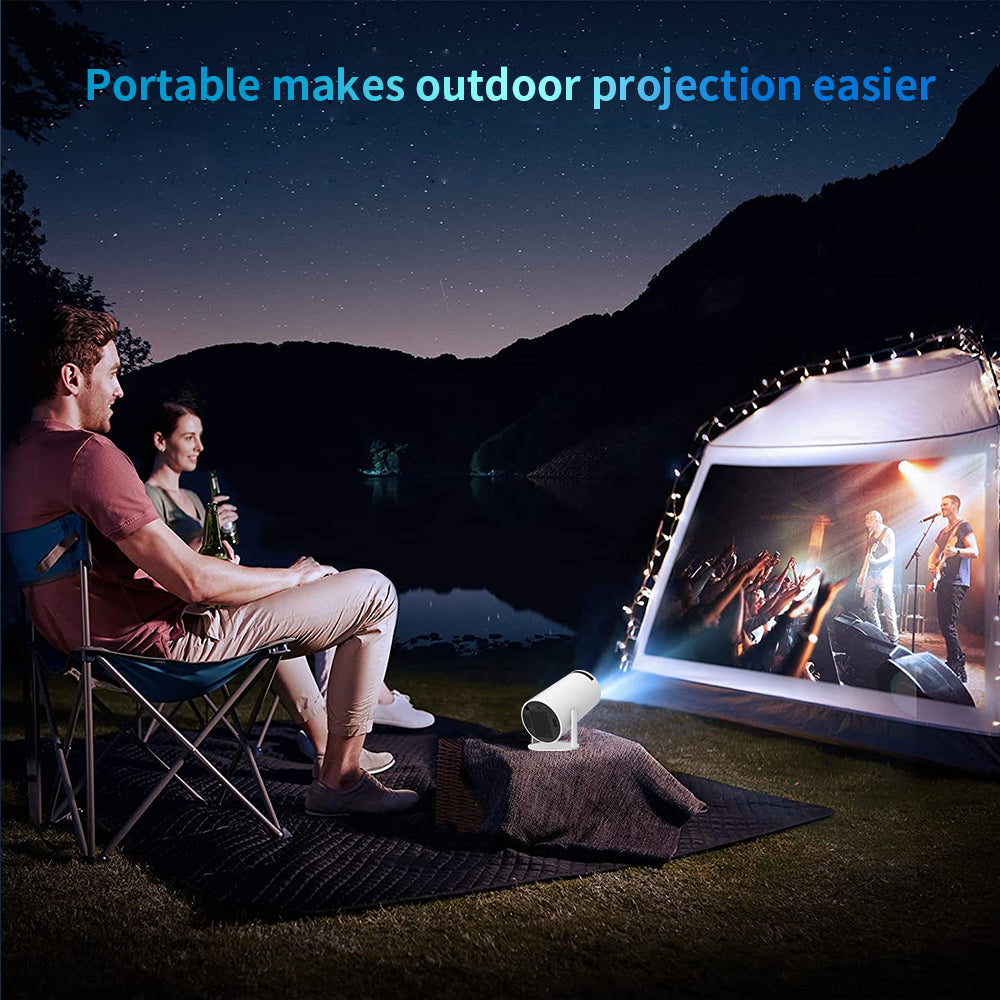 Mini 4K DH Portable Wireless Projector Companion for Home Theater Presentations and Outdoor Cinema, HY300, Android 11.0, 720P, 1080P, 4K, 200ANSI, BT5.0, Adjustable Projection Angle