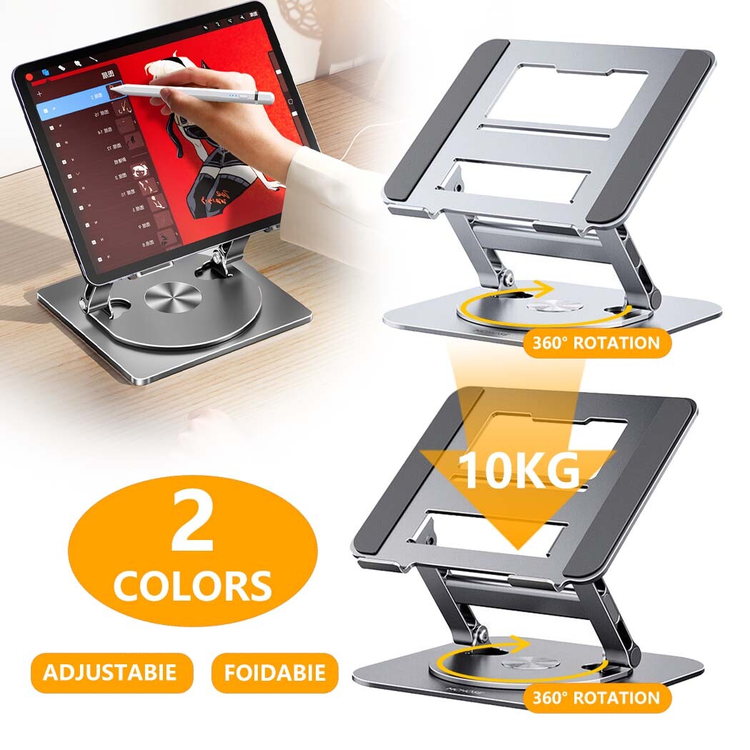 Adjustable Laptop Stand 360 Rotating Ergonimic Foldable Laptop Riser for Desk