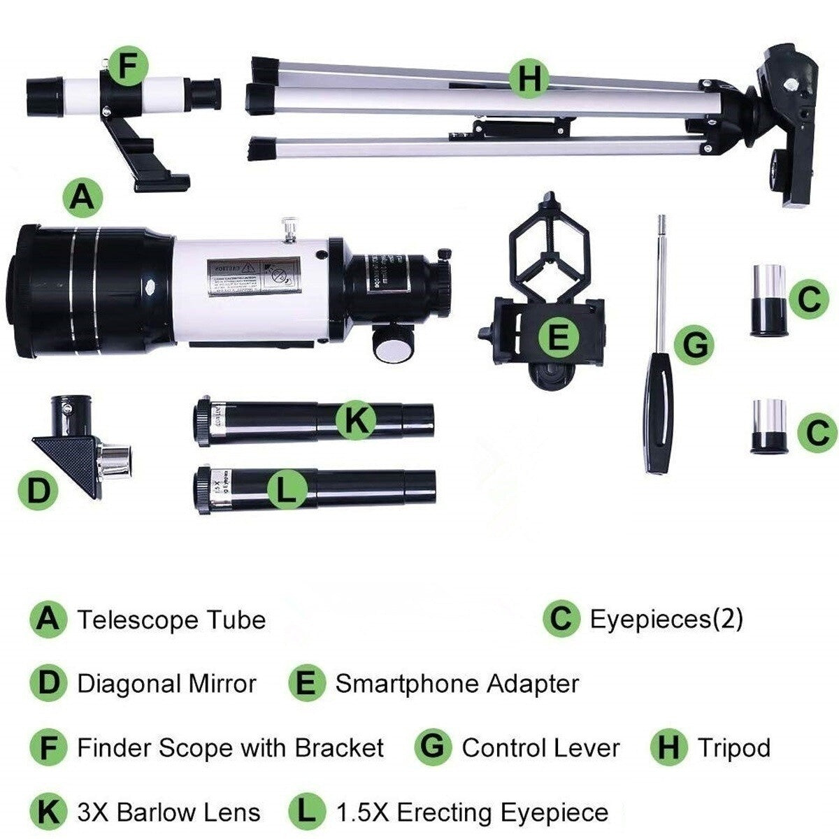 Astronomical Telescope with Tripod 150X Zoom HD Outdoor Monocular 70Mm Aperture