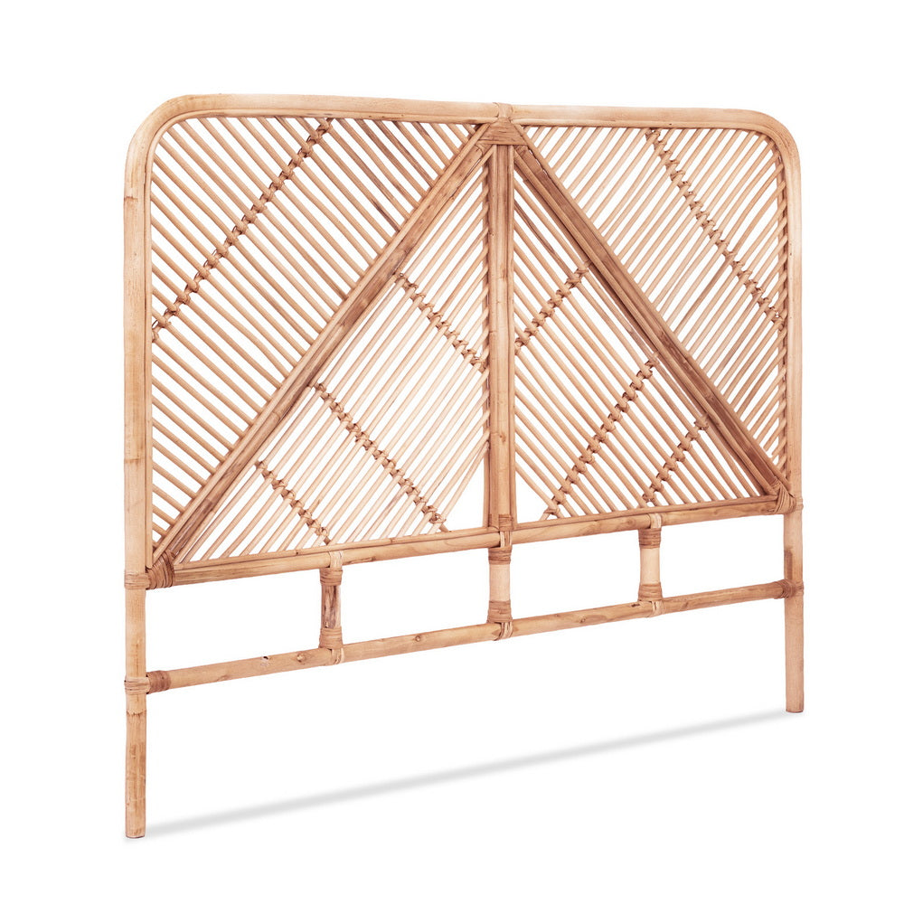 Artiss Bed Headboard Double Bedhead Rattan - FRED Pine