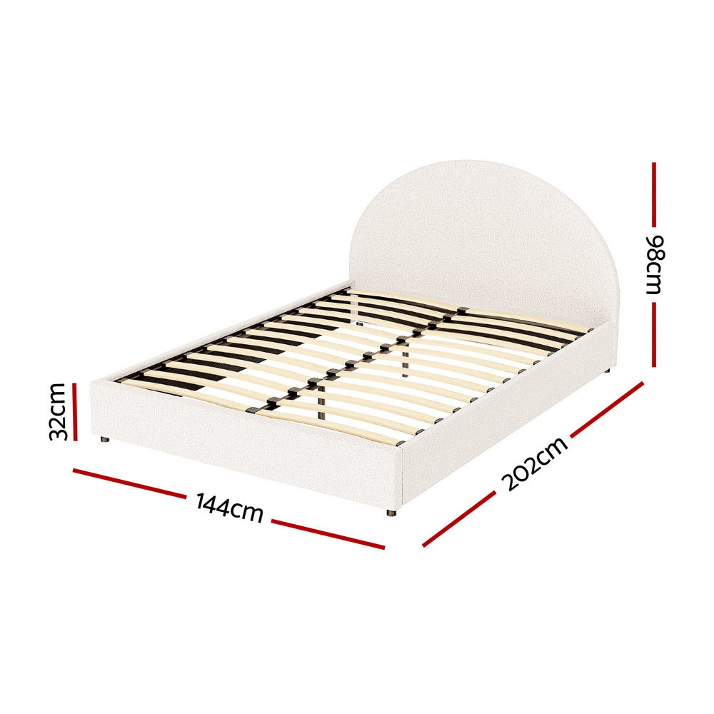 Artiss Bed Frame Gas Lift Strorage Beds Base Platform Boucle Fabric Double ELLA