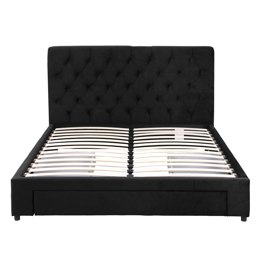 Artiss Double Bed Frame Storage Charging Station Upholstered 3 Drawers USB Type-C