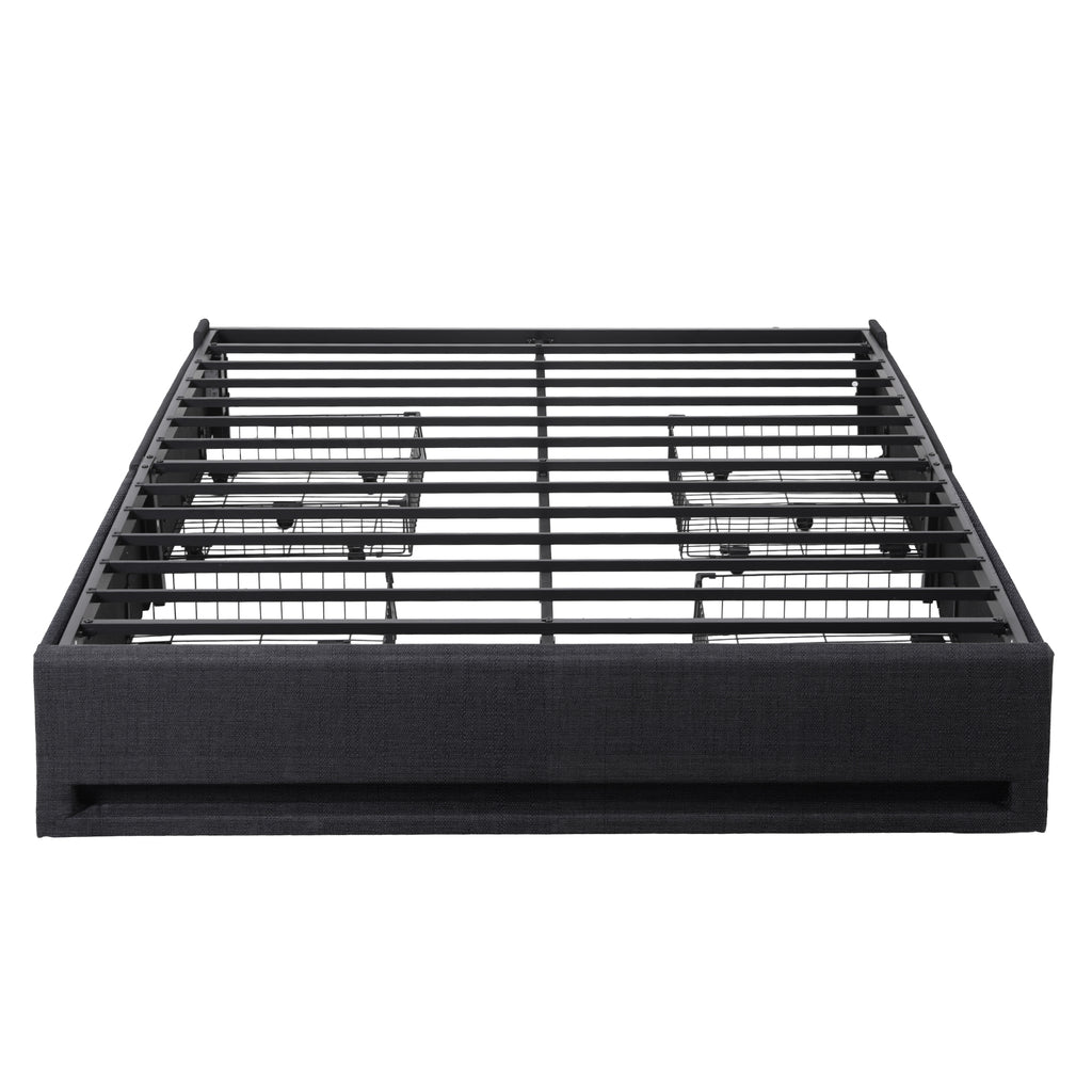 Artiss Queen Bed Frame with Storage Drawers RGB Lights Charging Station Upholstered Fabric