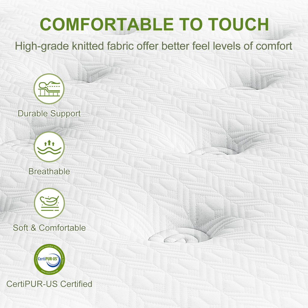 Artiss BedStory Double Bed Frame Mattress Set Platform Upholstered Hybrid Pocket Coil