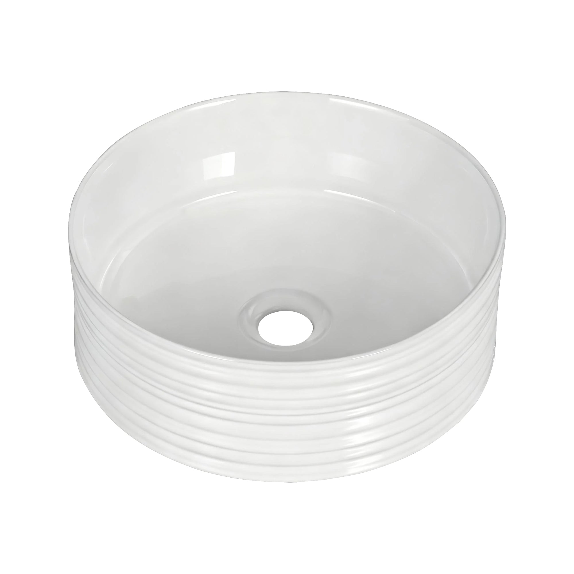 Cefito Bathroom Basin Vanity Sink Vessel Ceramic White Round Countertop 36cm