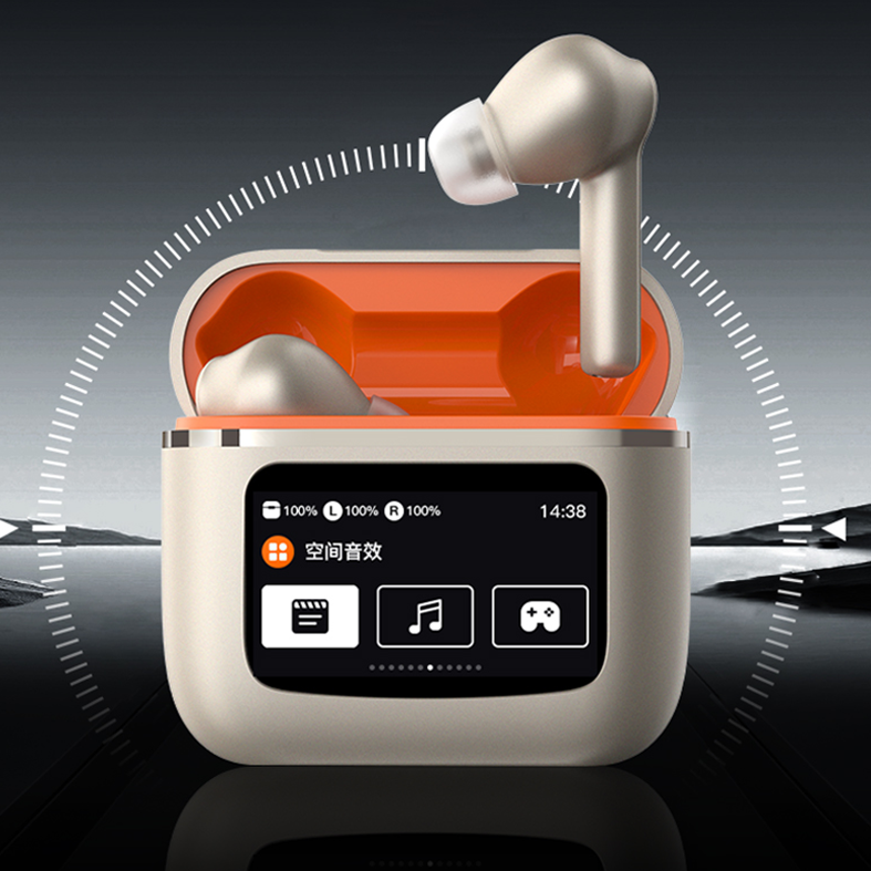 Touch Control Smart ANC+ENC  Earphone Interactive LCD Screen Bluetooth 5.3 Headphones Wireless Earbuds With Active Noise Cancellation Waterproof Headsets