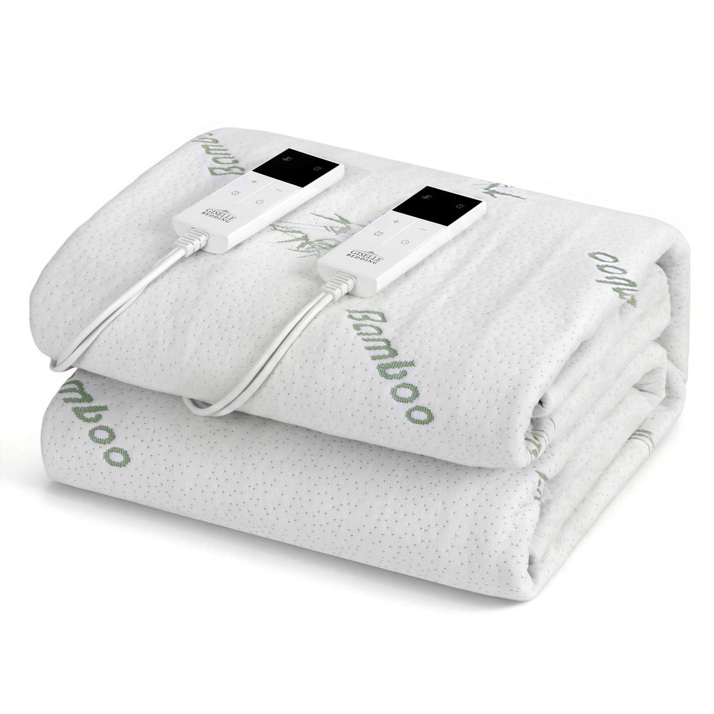 Giselle Electric Blanket Bamboo Fabric King Fitted Heated Pad Underlay Washable Winter