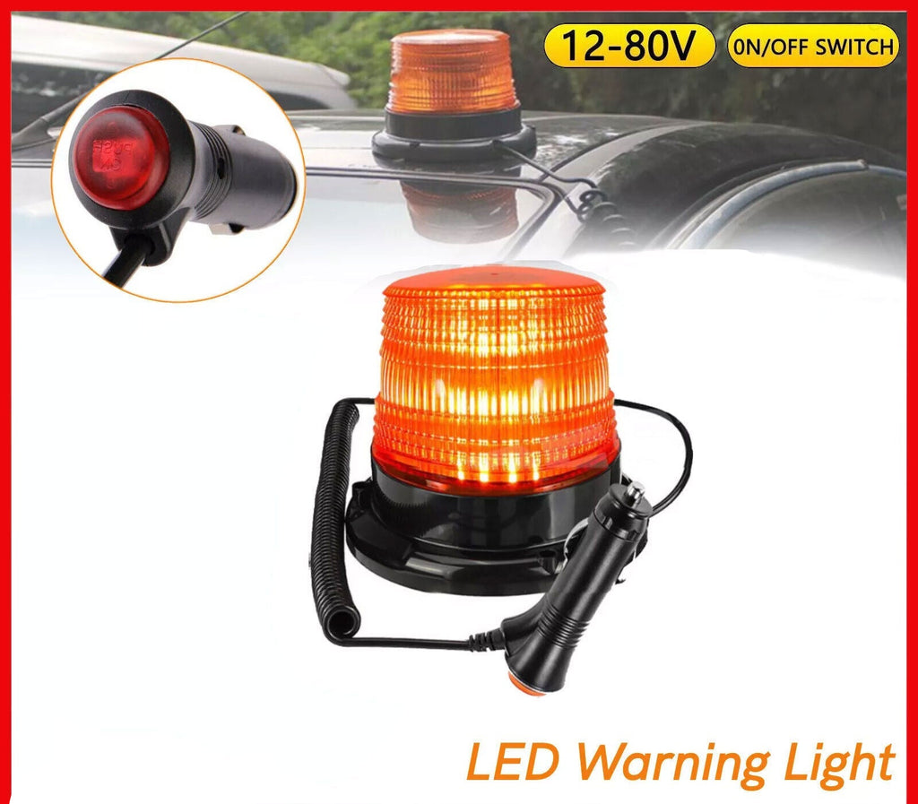 Emergency Car Beacon Strobe Amber Light Flashing Warning Rotating Lamp 12V-80V