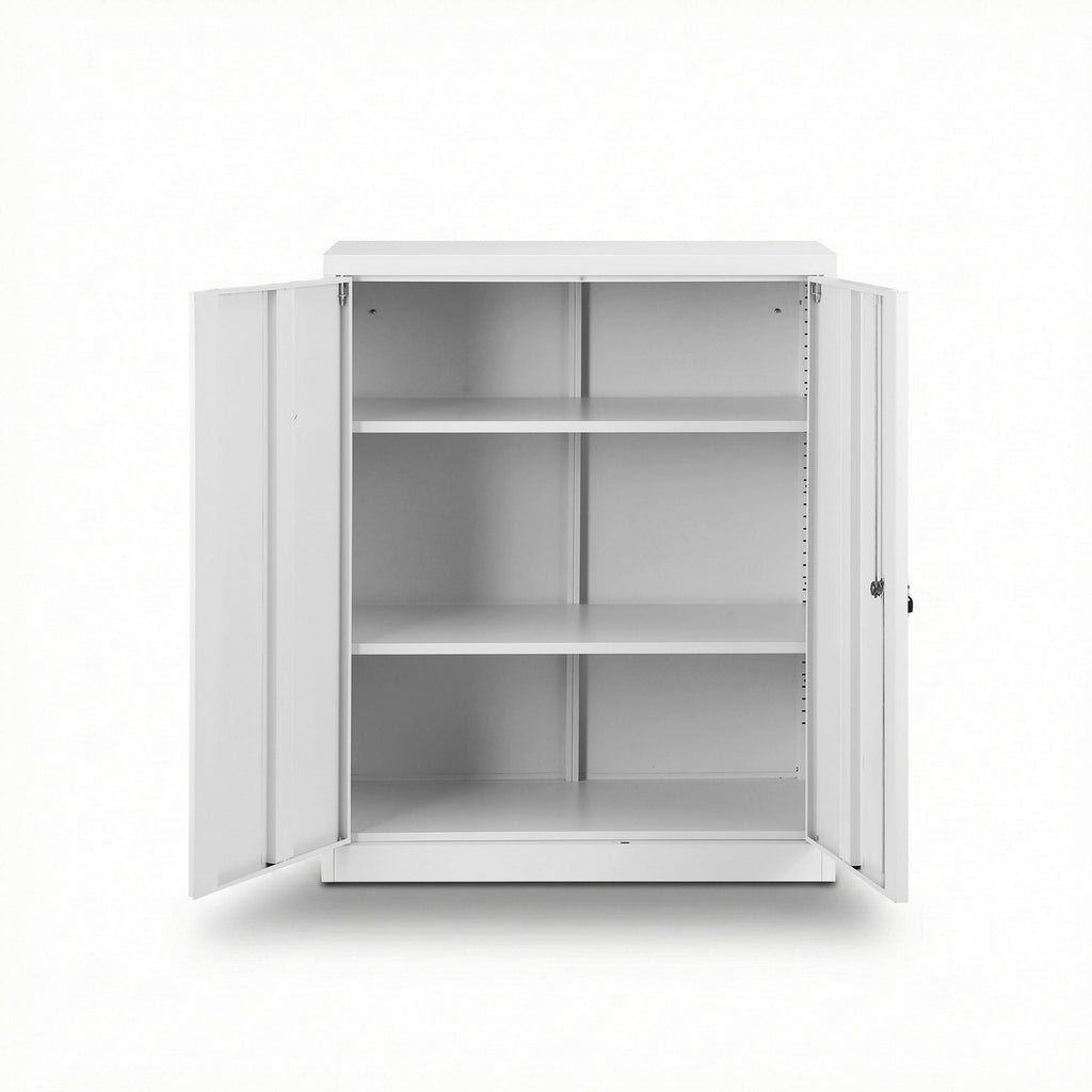 Artiss Steel Locker Cabinet Filing Mental Storage 3-Point Lock Adjustable Shelves White