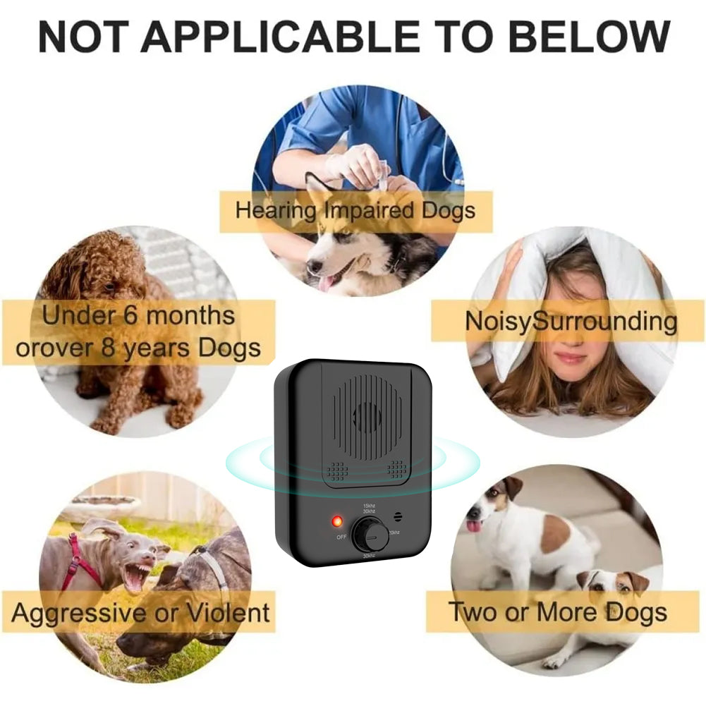 USB Rechargeable Dog Bark Stopper Ultrasonic Anti-Barking Device With 3 Levels Sonic Bark Deterrents 15-30ft Working Distance - Smart Pet Training & Repellent Bark Control Tool