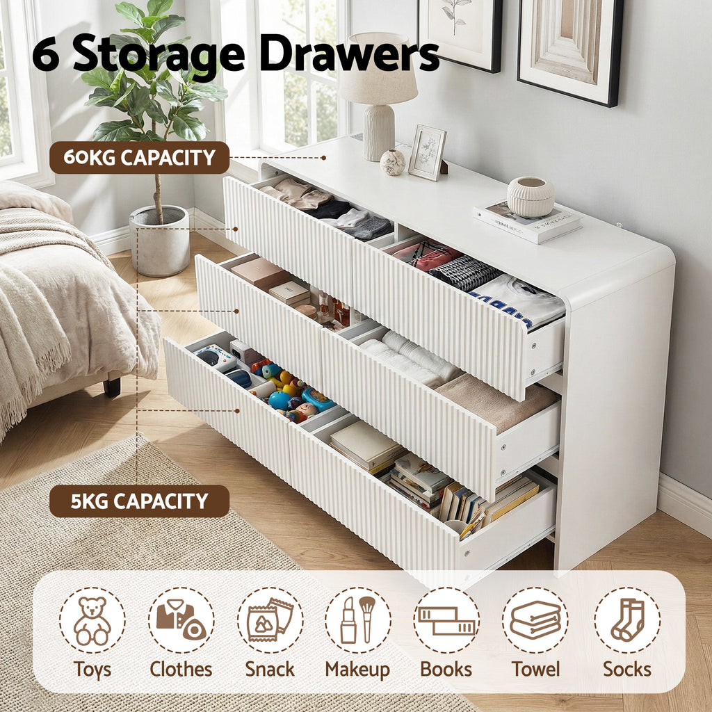 Artiss 6 Chest of Drawers Dresser Cabinet White