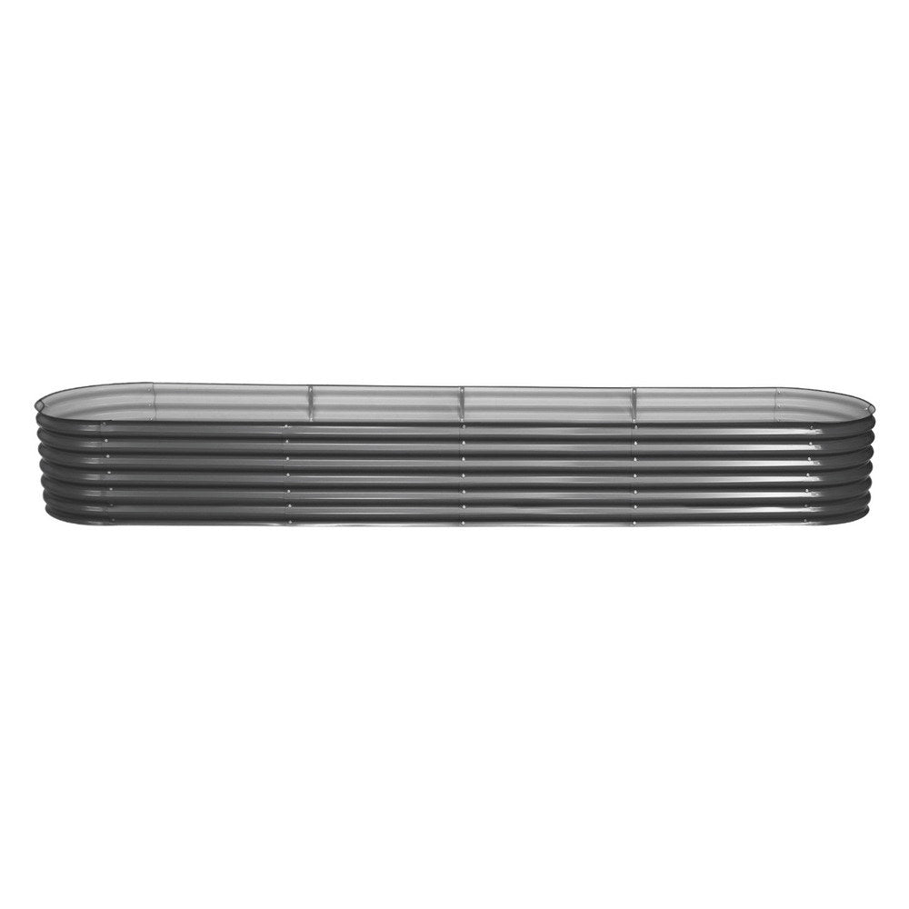 Green Fingers Garden Bed 320X80X42cm Oval Planter Box Raised Container Galvanised