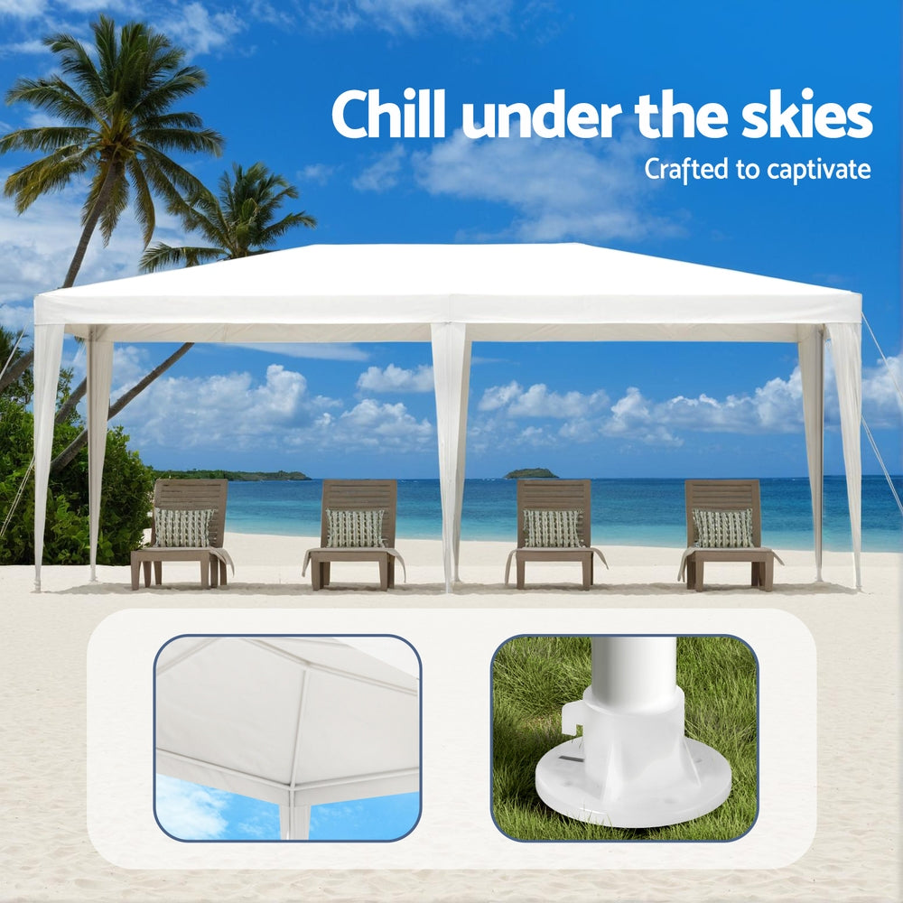Instahut Gazebo 3x6m Wedding Party Marquee Tent Outdoor Event Camping Canopy Shade White