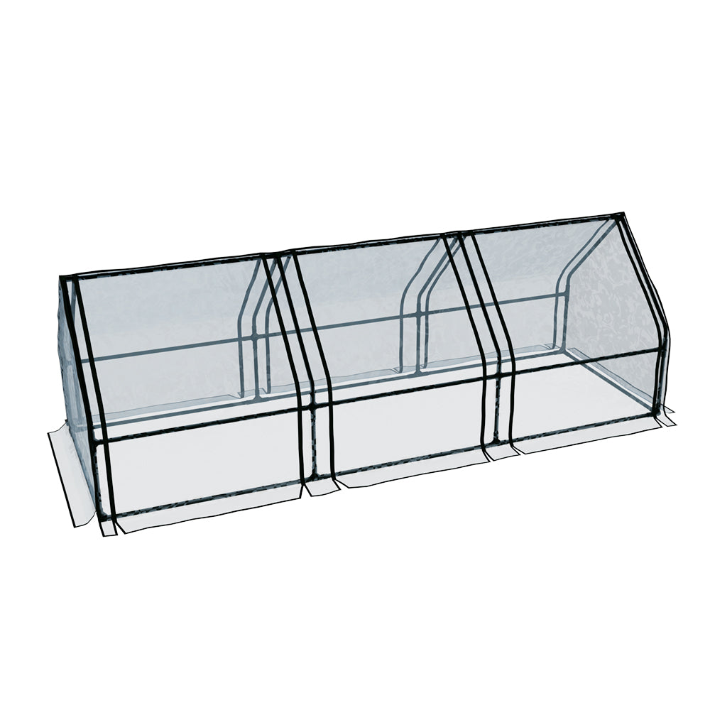 Green Fingers Greenhouse 2.7x0.9x0.9M Mini Green House Raised Garden Bed Planter Box