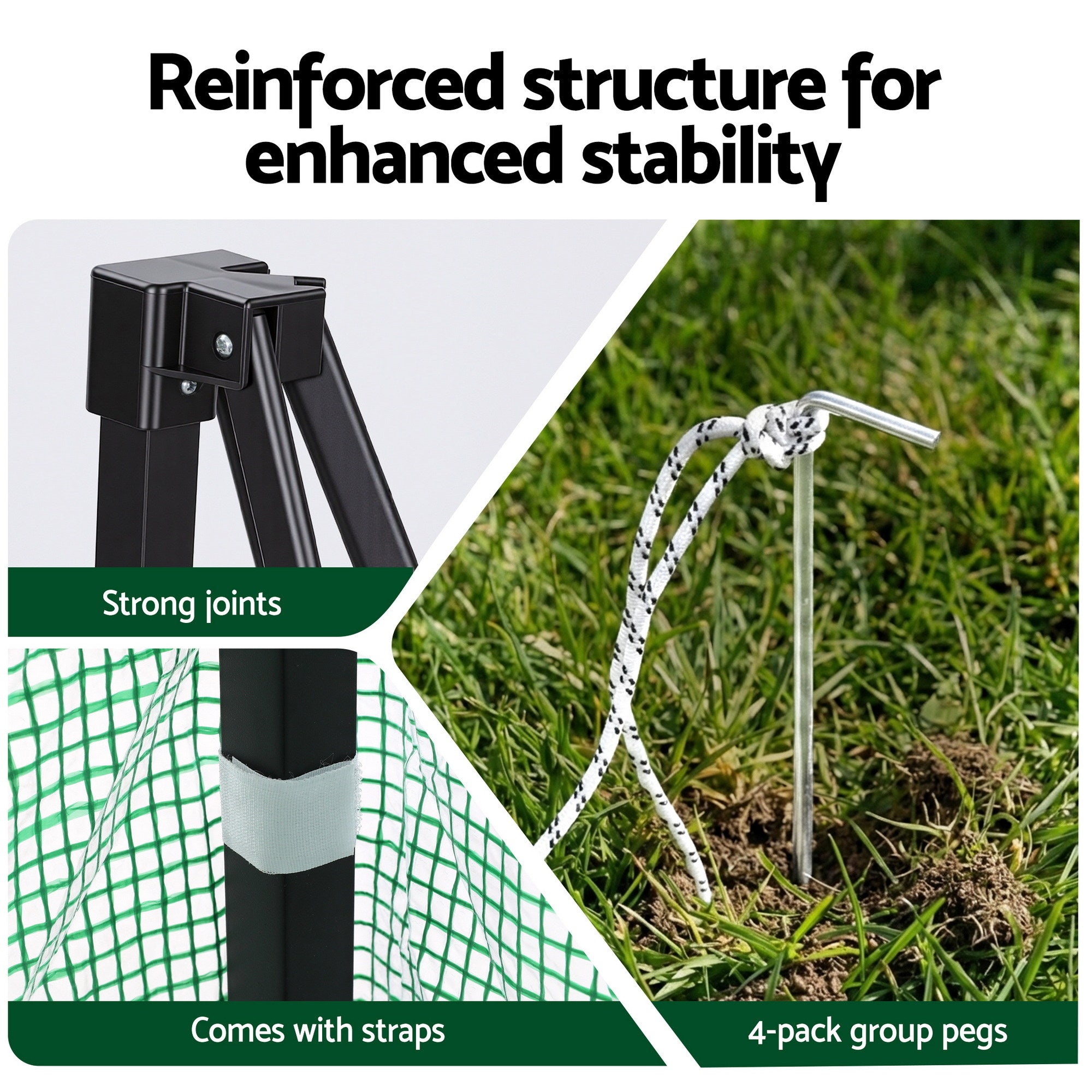 Green Fingers Greenhouse 180x240x240cm Steel Frame PE Cover Outdoor Shelter