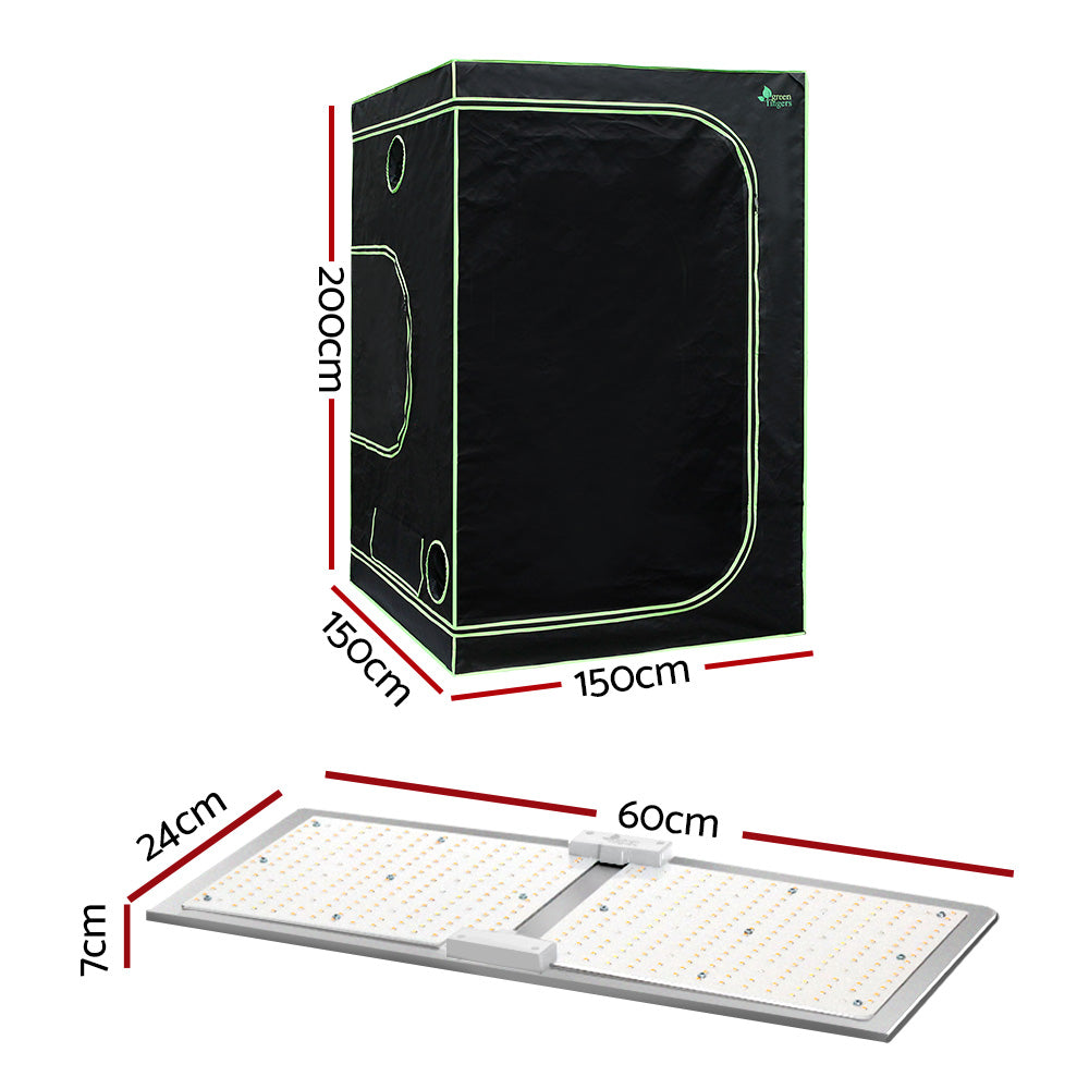 Green Fingers Grow Tent Light Kit 150x150x200CM 2200W LED Full Spectrum