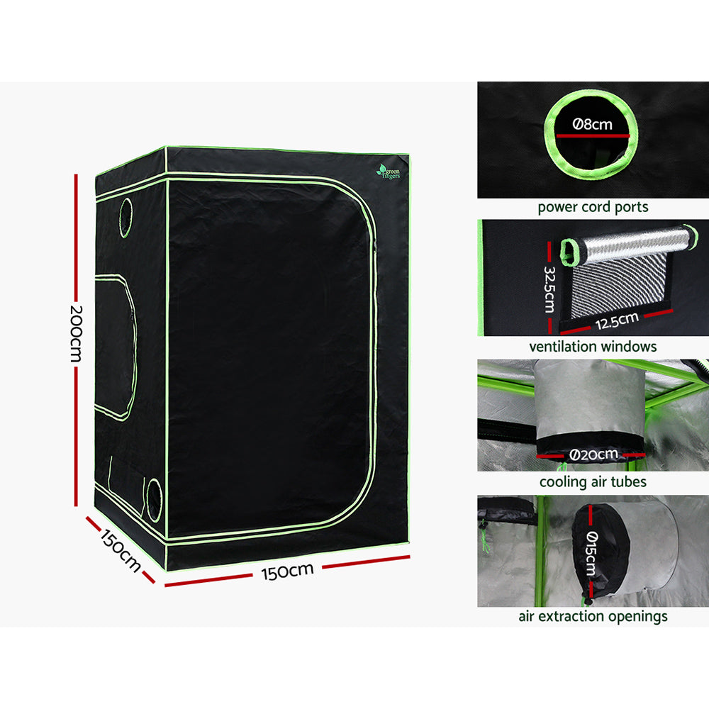 Green Fingers Grow Tent Light Kit 150x150x200CM 2200W LED Full Spectrum