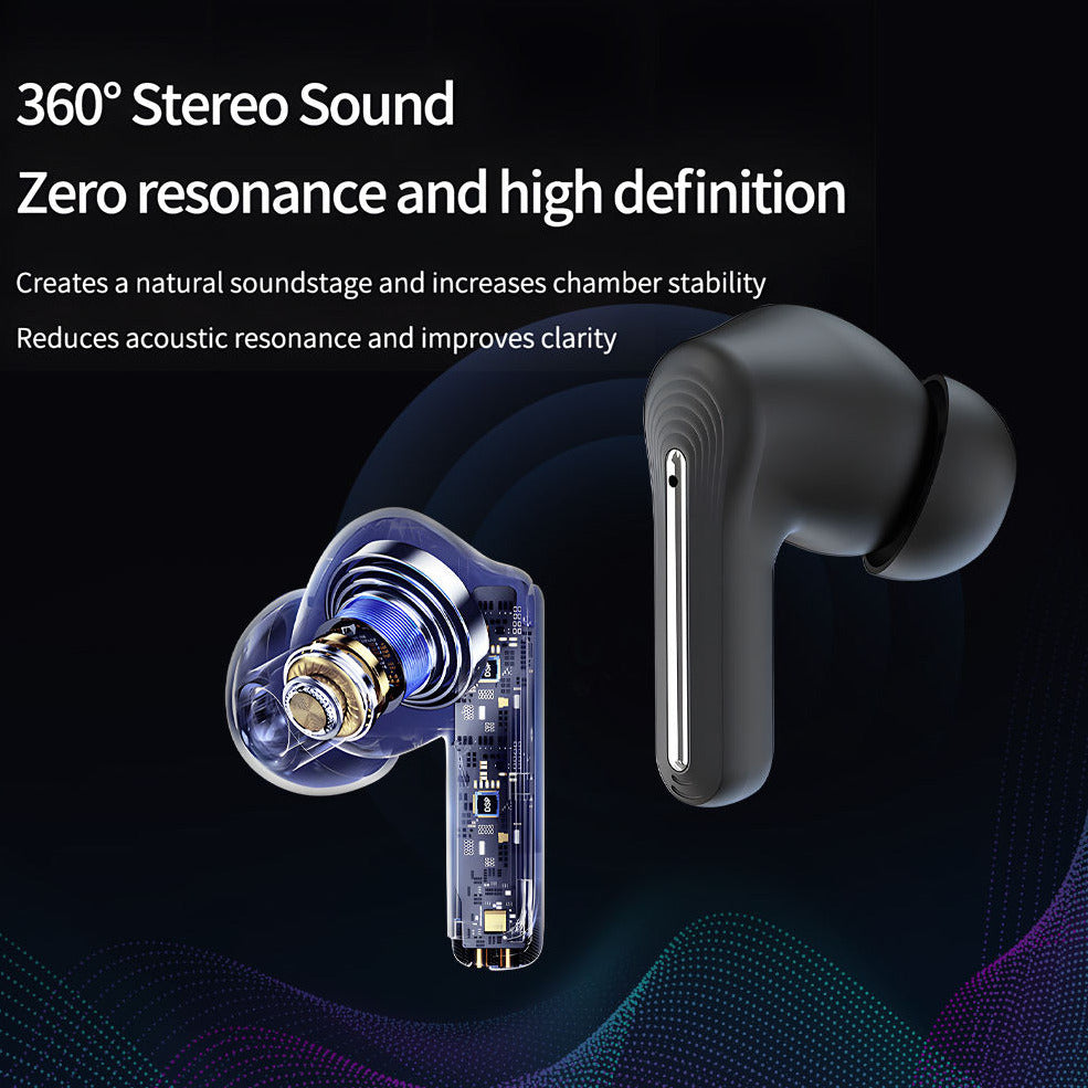 LED True Wireless Earphone Interactive Touch Control Screen Stereo Earbuds With Active Noise Cancellation