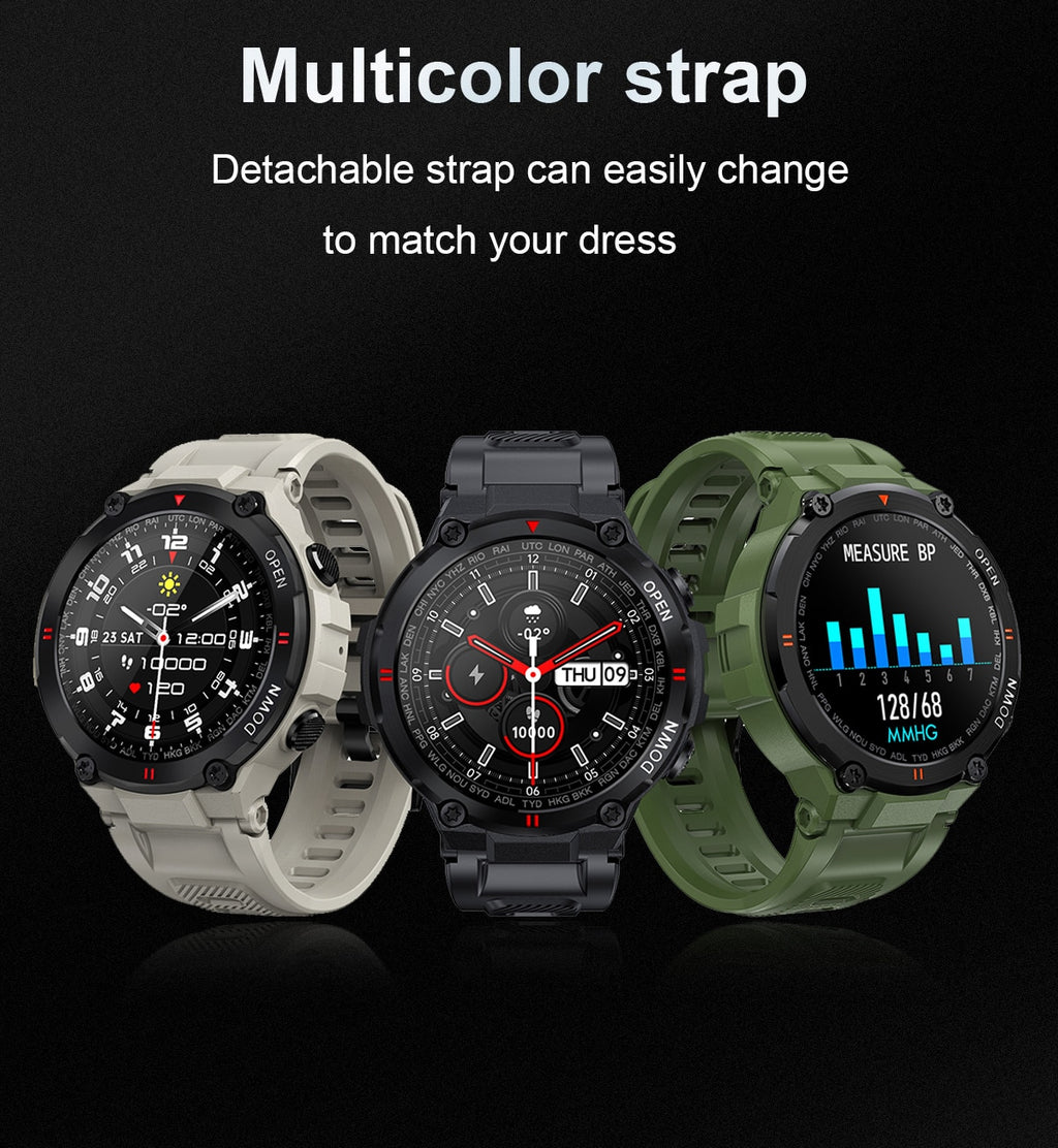 Rugged Outdoor Waterproof Bluetooth Smart Watch Fitness Activity Tracker Pedometer With Heart Rate Monitor