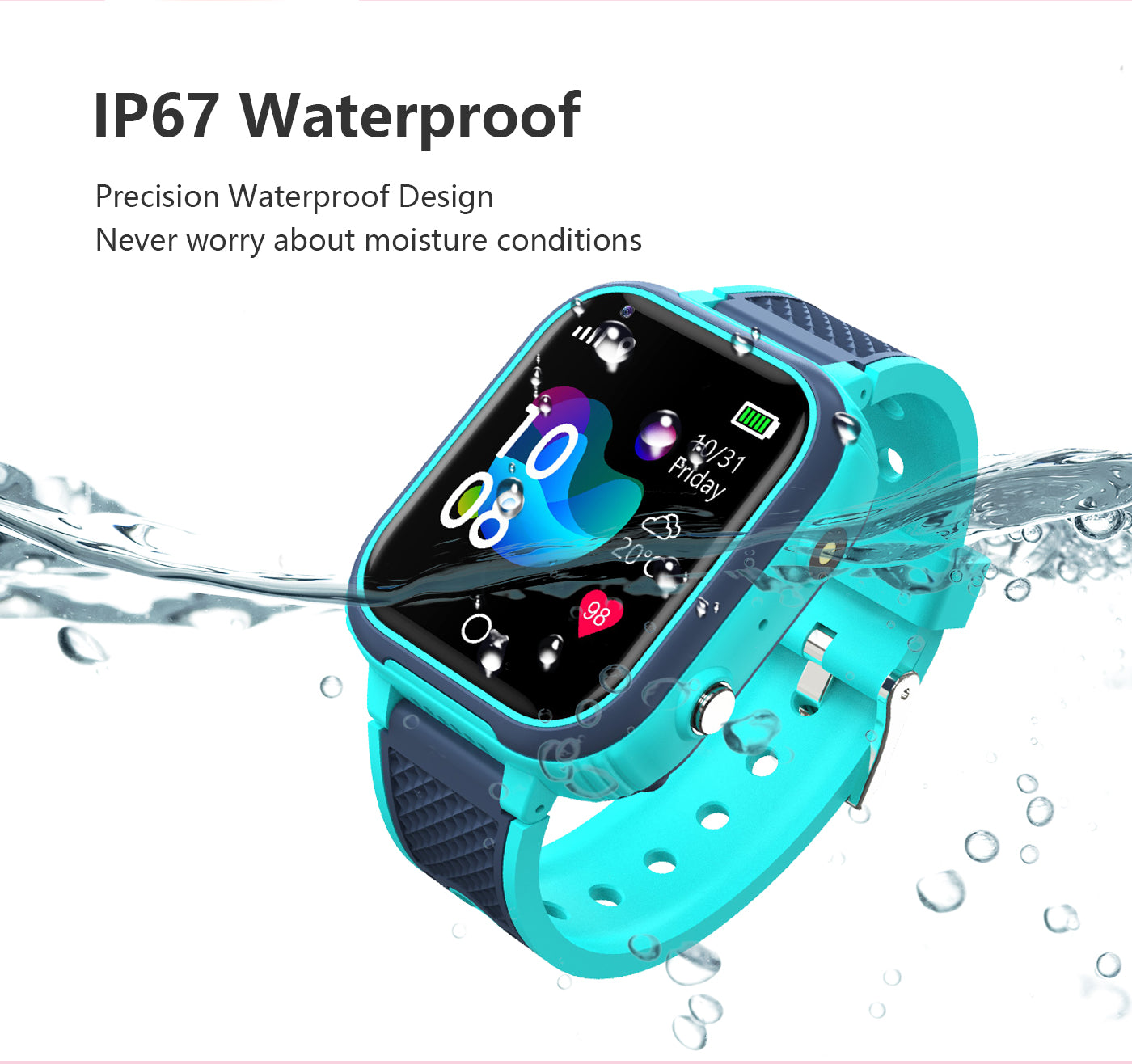 4G Kids Waterproof GPS SOS Tracking Kids Smart Watch Activity Tracker With Video Calling & Touch Screen