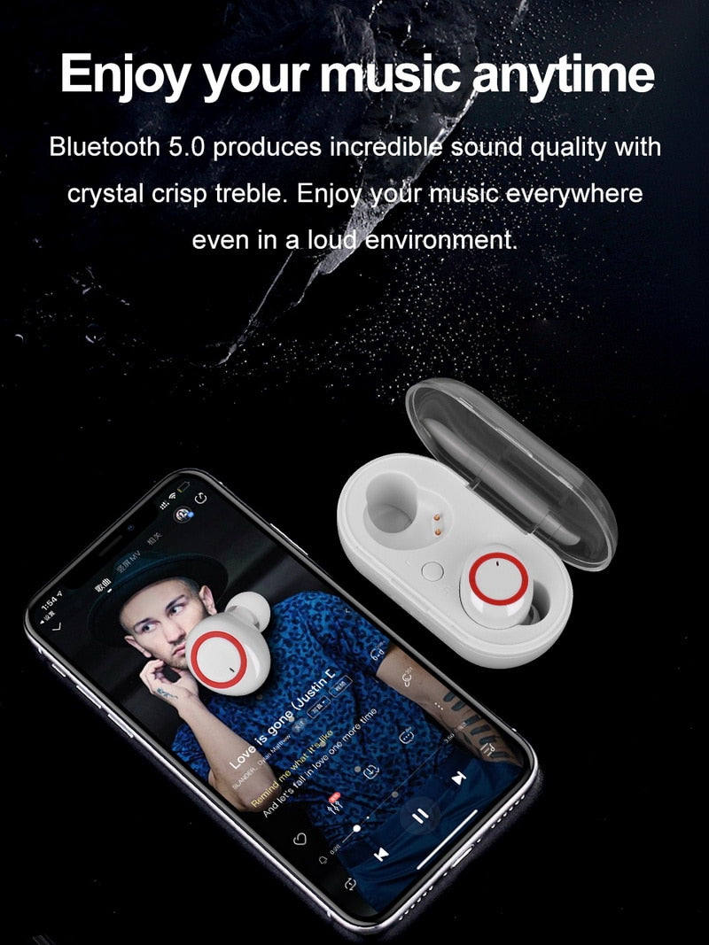 SonicStride True Wireless Bluetooth Earbuds Earphones With Charging Case 9D & Surround Sound