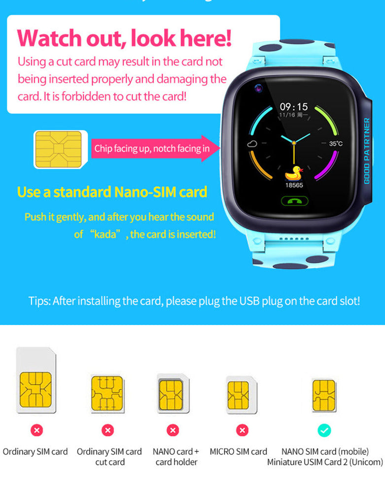 4G Kids Waterproof GPS SOS Tracking Kids Smart Watch Activity Tracker With Video Calling & Touch Screen
