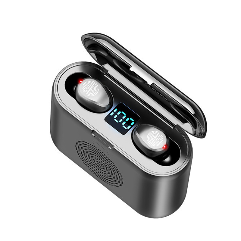 EchoSpheres-G6 LED Display Touch Control Bluetooth speaker Wireless Earphones Earbuds With Power bank 9D & Surround Sound