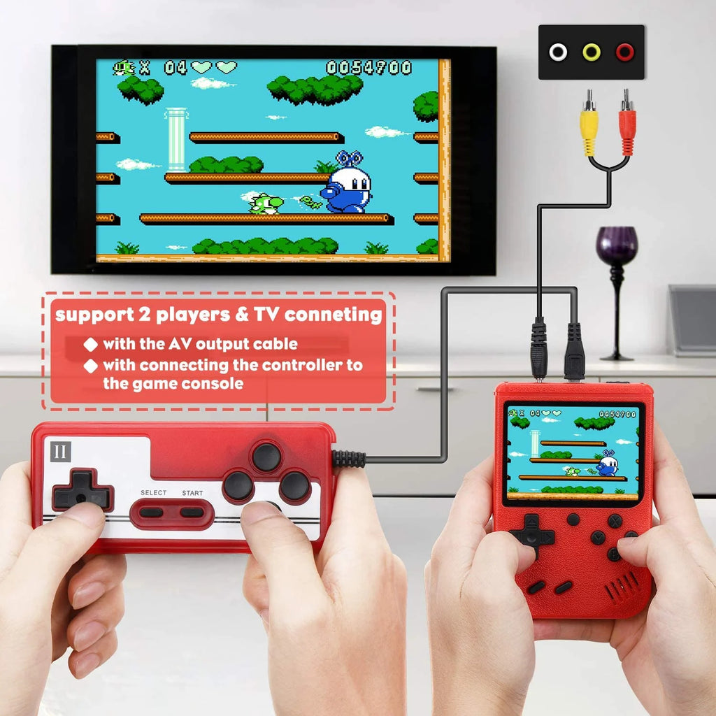 Mini Handheld Retro Game Console For Kids and Adult Classic Mini Console with 400 Classic Games Portable Arcade Game Console Is Pocket Friendly 3.0 Inch Color Screen Support for Connecting TV, Best for Christmas / Birthday / Thanksgiving / Valentine Gift