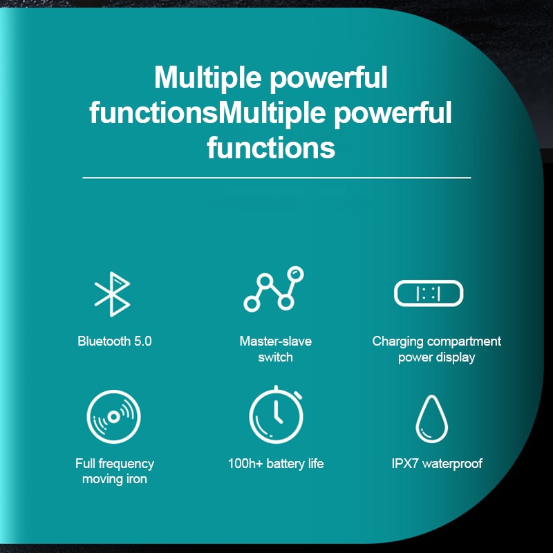 LED Stereo Touch Control Bluetooth Wireless Earphones Earbuds Headphones With Charging Case 9D & Surround Sound