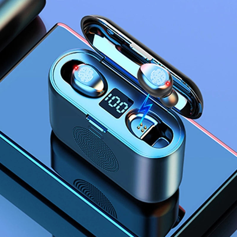 EchoSpheres-G6 LED Display Touch Control Bluetooth speaker Wireless Earphones Earbuds With Power bank 9D & Surround Sound