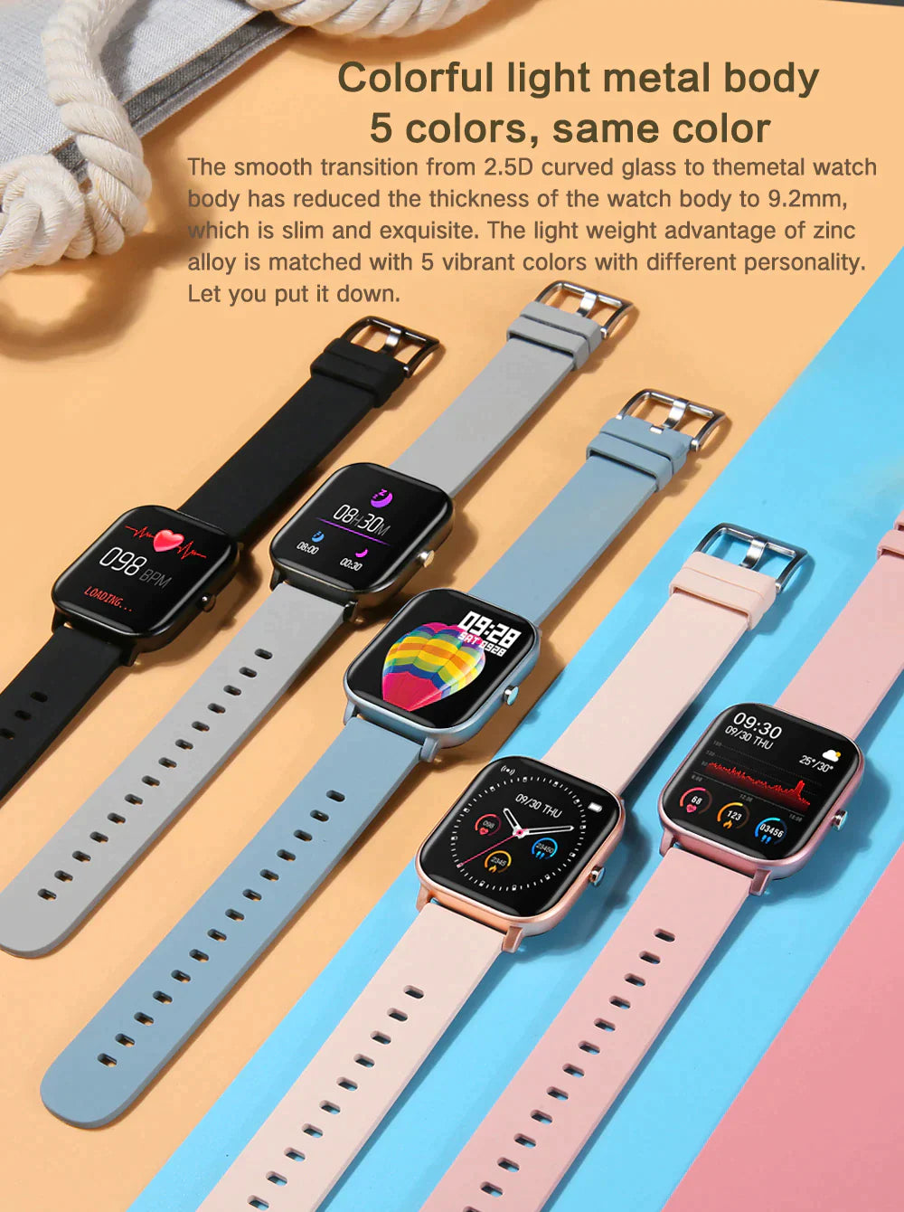 Waterproof Bluetooth Smart Watch Fitness Activity Tracker Pedometer For Men & Women With Blood Pressure & Heart Rate Monitor For All Smart Phones Cheap Smartwatch For Apple iPhone Samsung Android iOS