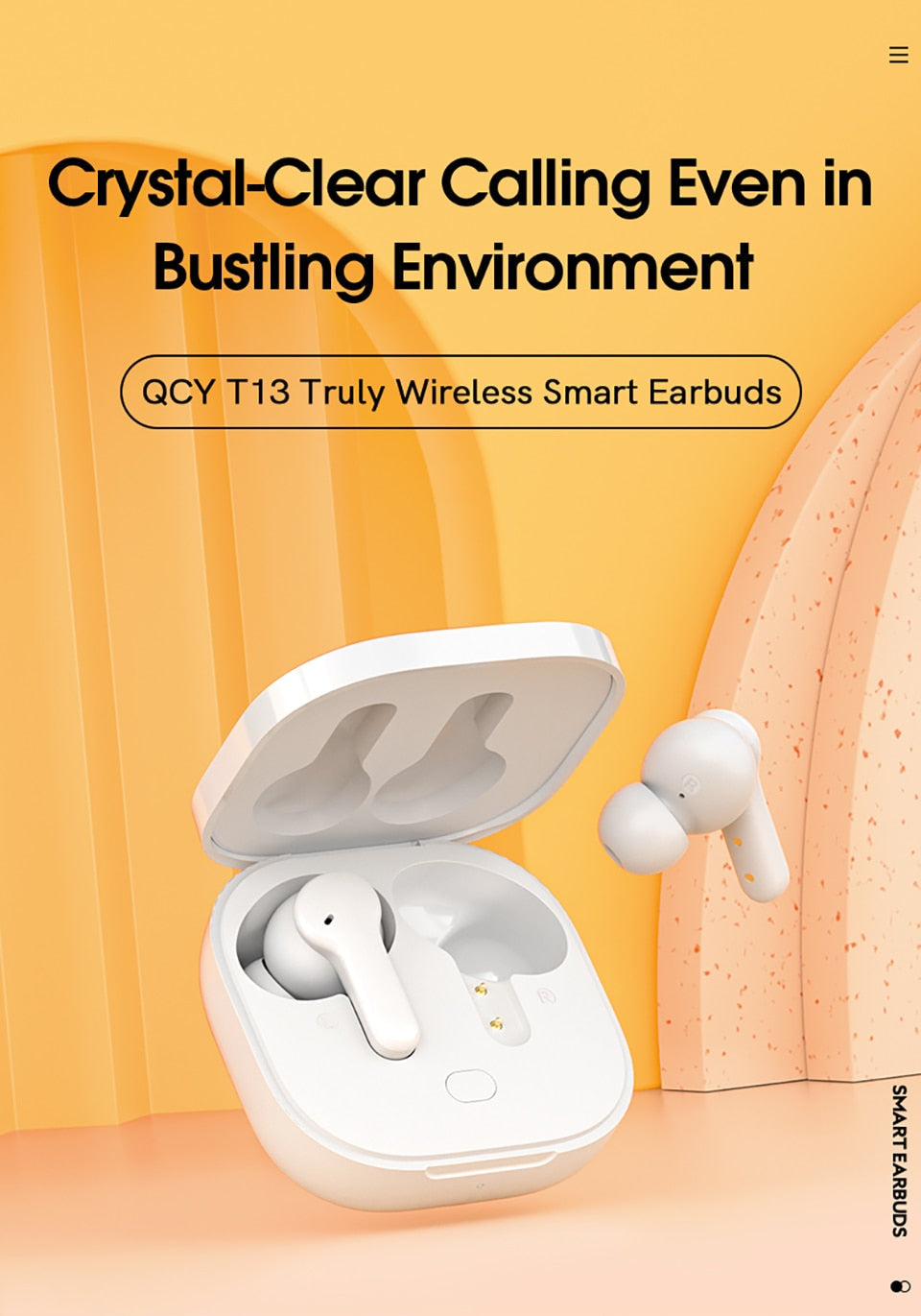 SonicStride-QCY-T13 Touch Control Bluetooth Wireless Earphones Earbuds With Charging Case 9D & Surround Sound