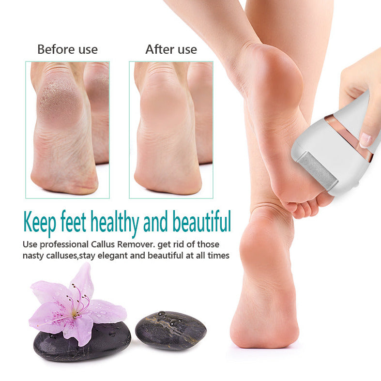 Electric Rechargeable Pedicure Foot Grinder Tool Professional Callus And Dead Hard Skin Remover multipurpose Foot File Shaver Powerful And Waterproof With 2 Speeds adjustment Option Includes 3 Replacement Roller Heads And Battery Display