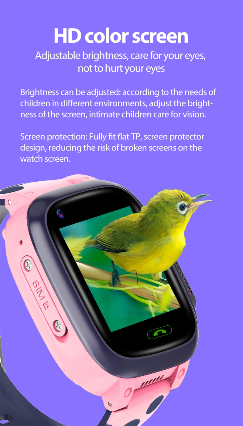 4G Kids Waterproof GPS SOS Tracking Kids Smart Watch Activity Tracker With Video Calling & Touch Screen