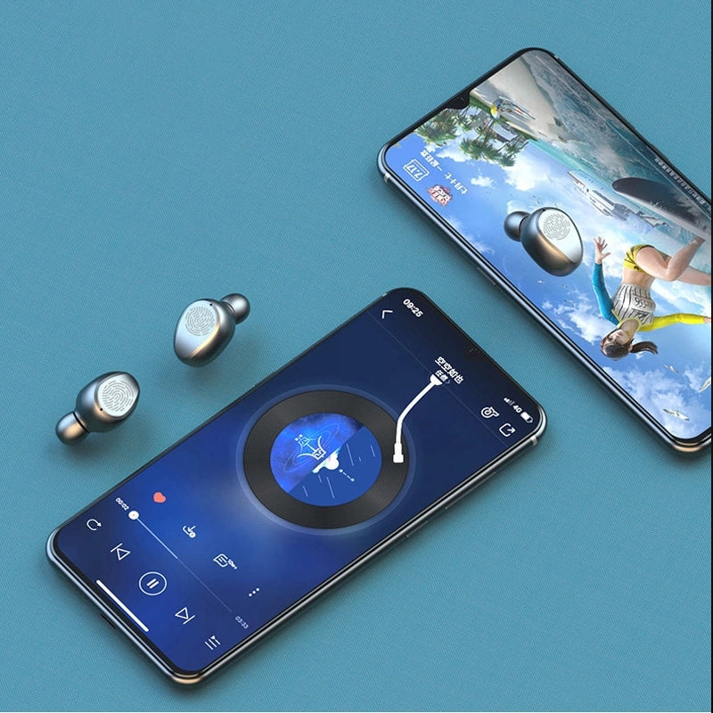 EchoSpheres-G6 LED Display Touch Control Bluetooth speaker Wireless Earphones Earbuds With Power bank 9D & Surround Sound