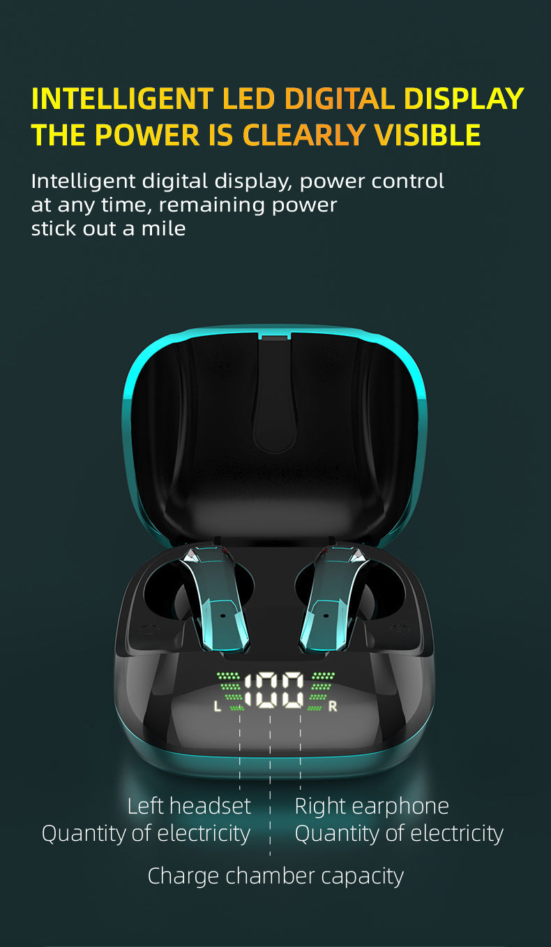 SonicStride-E68 Gaming Bluetooth Wireless Earbuds Earphones With Charging Case 9D & Surround Sound Stereo