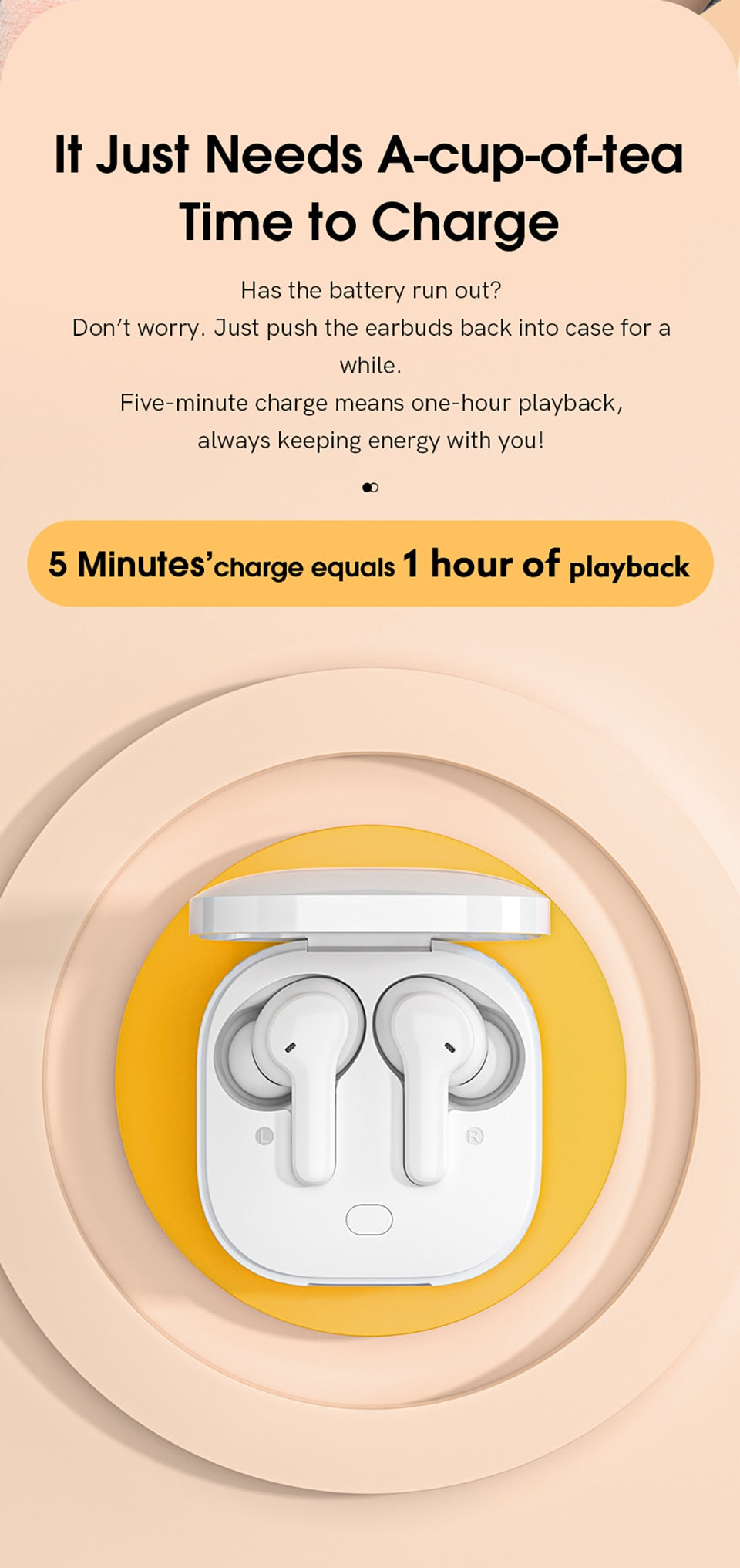 SonicStride-QCY-T13 Touch Control Bluetooth Wireless Earphones Earbuds With Charging Case 9D & Surround Sound