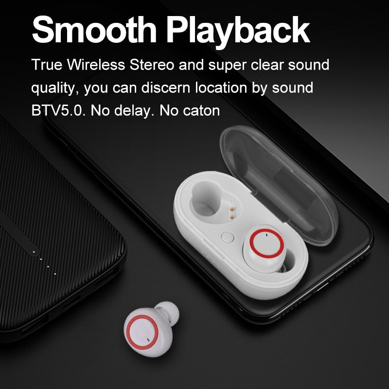 SonicStride True Wireless Bluetooth Earbuds Earphones With Charging Case 9D & Surround Sound