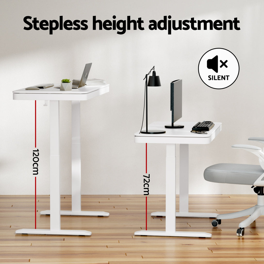 Artiss Standing Desk Motorised Electric Desks Drawer 120CM White