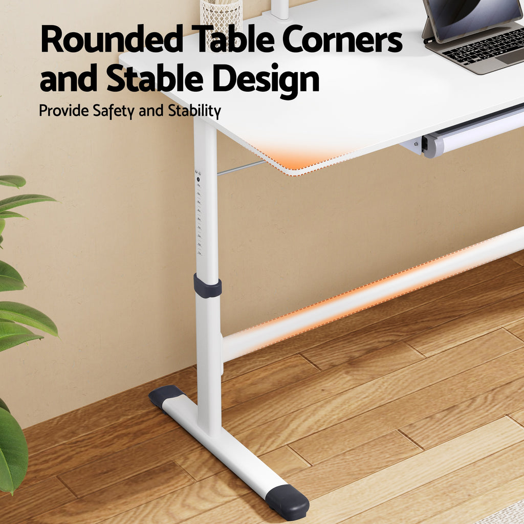 Artiss Standing Desk Height Adjustable Workstation Computer Desks Study 120CM White