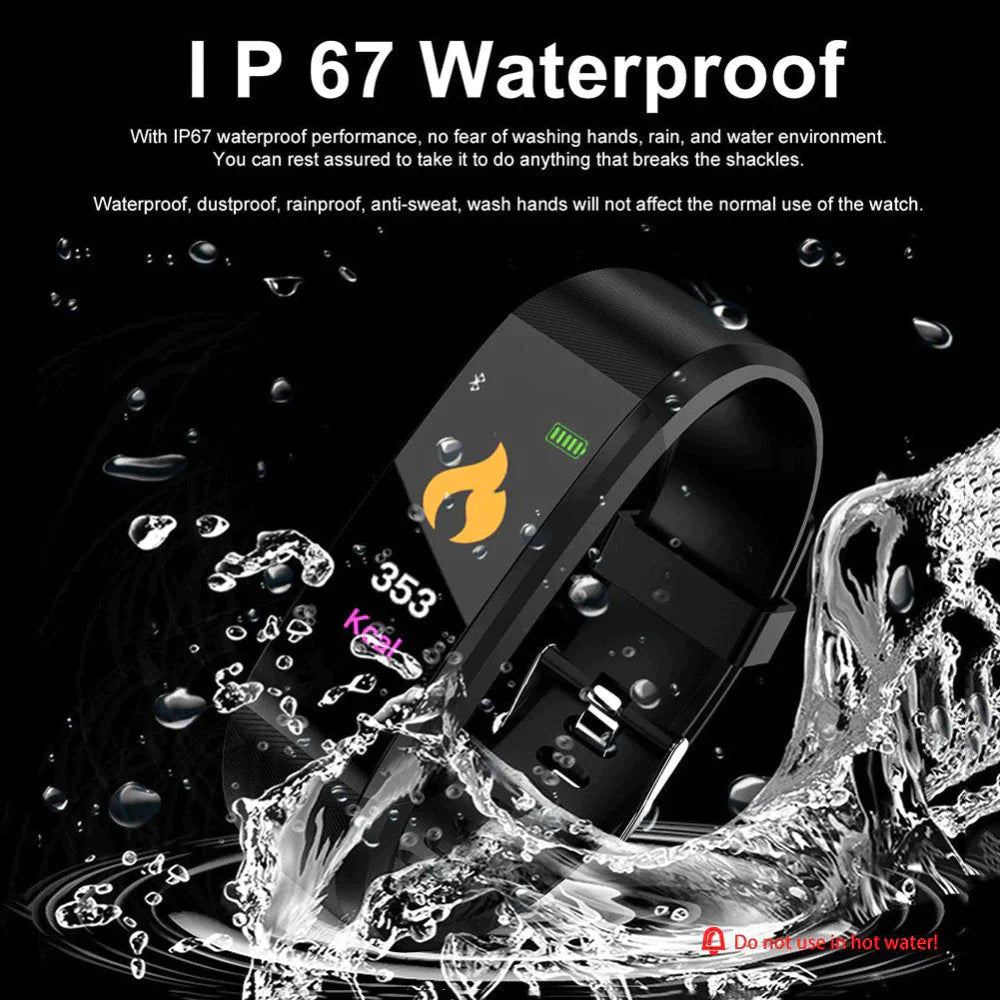 Smart Sports Fitness Activity Tracker Watch Pedometer With Heart Rate Monitor & Step Count Tracker Band Bracelet Waterproof
